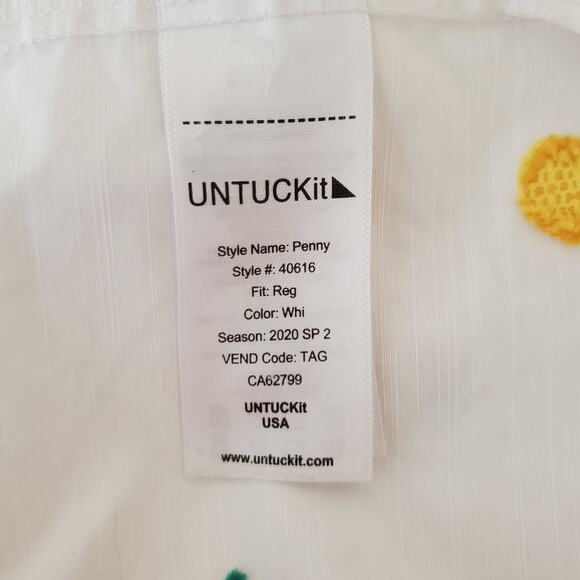 UnTuckIt Penny Pineapple Collared Blouse XS - Picture 7 of 8